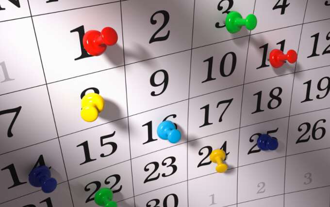 выходные даты в календаре